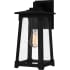 Quoizel Drescher 15" Tall Outdoor Wall Sconce with Seedy Glass Shade Matte Black