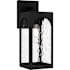 Quoizel Dallington 14" Tall Outdoor Wall Sconce with Water Glass Shade Matte Black