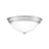 Quoizel Erwin 2 Light 13" Wide Flush Mount Bowl Ceiling Fixture with Frosted Glass Shade Brushed Nickel
