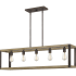 Quoizel Finn 5 Light 42" Wide Linear Chandelier Rustic Black