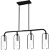 Quoizel Fairbanks 4 Light 37" Wide Linear Chandelier with Alabaster Glass Shades Matte Black