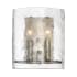 Quoizel Fortress 2 Light 10" Tall Wall Sconce with a Glass Shade Mottled Silver