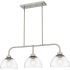 Quoizel 3 Light 36" Wide Linear Chandelier Brushed Nickel
