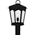 Quoizel Huck 19" Tall Post Light with Seedy Glass Shade Earth Black