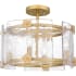 Quoizel Jolie 4 Light 16" Wide Semi-Flush Drum Ceiling Fixture with Textured Glass Shade Light Gold