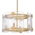Quoizel Jolie 4 Light 16" Wide Taper Candle Pendant with Textured Glass Shade Light Gold
