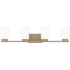 Quoizel Joyner 4 Light 32" Wide Bathroom Vanity Light with Etched Opal Shades Bronze Gold