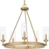 Quoizel 5 Light 24" Wide Pillar Candle Style Chandelier Nouveau Painted Weathered Brass