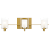 Quoizel Kolt 3 Light 21" Wide LED Bathroom Vanity Light with Outer Clear Glass and Heavy Sand Blast Inner Glass Brushed Gold