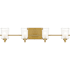Quoizel Kolt 4 Light 29" Wide LED Bathroom Vanity Light with Outer Clear Glass and Heavy Sand Blast Inner Glass Brushed Gold