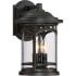 Quoizel Marblehead 3 Light 14-1/2" Tall Outdoor Wall Sconce with a Glass Shade Mystic Black