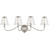 Quoizel McKinney 4 Light 31" Wide Vanity Light with Swirl Glass Shades Brushed Nickel