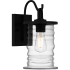 Quoizel Noland 13" Tall Outdoor Wall Sconce with Rippled Glass Shade Matte Black