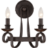 Quoizel Noble 2 Light Wall Sconce Rustic Black