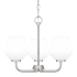 Quoizel Nielson 3 Light 17" Wide Chandelier with Etched Opal Shades Brushed Nickel