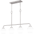 Quoizel Nielson 4 Light 36" Wide Linear Chandelier with Etched Opal Shades Brushed Nickel