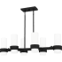 Quoizel Kimora 6 Light 36" Wide Linear Chandelier with Etched Opal Shades Matte Black
