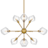 Quoizel Salvador 9 Light 30" Wide Sputnik Chandelier with Faceted Glass Shades Brushed Gold