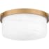 Quoizel 2 Light 12" Wide Flush Mount Drum Ceiling Fixture Aged Brass