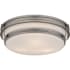 Quoizel Grafton 3 Light 16" Wide Flush Mount Ceiling Fixture with Opal Etched Glass Shade Antique Nickel