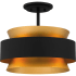 Quoizel 3 Light 15" Wide Semi-Flush Ceiling Fixture Earth Black