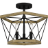 Quoizel 3 Light 15" Wide Semi-Flush Ceiling Fixture Whitewashed Walnut