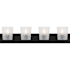 Quoizel Gray 4 Light 32" Wide Vanity Light with Ribbed Glass Shades Matte Black