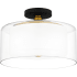 Quoizel 2 Light 14" Wide Semi-Flush Drum Ceiling Fixture Matte Black