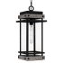 Quoizel Strader 10" Wide Wood Mini Pendant with Seedy Glass Shade Matte Black