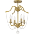 Quoizel Sunday 4 Light 16" Wide Semi-flush Ceiling Fixture Aged Brass
