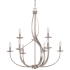 Quoizel Serenity 9 Light 2 Tier 30" Wide Candle Style Chandelier Italian Fresco