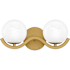 Quoizel Spherical 2 Light 15" Wide Vanity Light with Cloud Glass Shades Aged Brass