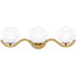 Quoizel Spherical 3 Light 23" Wide Vanity Light with Cloud Glass Shades Aged Brass