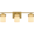 Quoizel Tenley 3 Light 24" Wide Bathroom Vanity Light with Etched Opal Shades Aged Brass