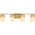 Quoizel Tenley 4 Light 32" Wide Bathroom Vanity Light with Etched Opal Shades Aged Brass
