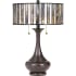 Quoizel Tiffany 2 Light 21-1/2" Tall Vase Table Lamp with Tiffany Glass Shade Valiant Bronze