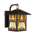 Quoizel Inglenook Single Light 12" Tall Outdoor Lantern Style Wall Sconce with Tiffany Glass Shade Valiant Bronze