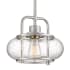 Quoizel Trilogy Single Light 10" Wide Mini Pendant with Clear Seedy Glass Shade Brushed Nickel