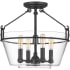 Quoizel Wells 4 Light 17" Wide Semi-Flush Ceiling Fixture Grey Ash