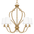 Quoizel Wilkins 5 Light 28" Wide Chandelier with Linen Shades Brushed Weathered Brass