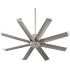 Quorum International Proxima Patio 72" 8 Blade Indoor / Outdoor Ceiling Fan with Wall Control Satin Nickel