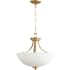Quorum International Reyes 3 Light 16" Wide Pendant / Semi-Flush Ceiling Fixture Aged Brass