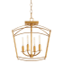 Quorum International Mantle 4 Light 15" Wide Pendant Gold Leaf