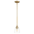 Quorum International Enclave 6" Wide Mini Pendant Aged Brass / Clear Seeded