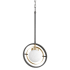 Quorum International Nimbus 10" Wide Mini Pendant Textured Black / Aged Brass
