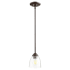 Quorum International Barkley 6" Wide Mini Pendant Oiled Bronze / Clear Seeded