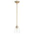 Quorum International Rossington 5" Wide Mini Pendant Aged Brass / Clear Seeded