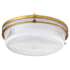 Quorum International Emory 14" Wide LED Flush Mount Drum Ceiling Fixture with Clear, Ribbed Glass Shade Brushed Brass