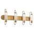 Quorum International Whitmire 4 Light 36" Wide Vanity Light with Clear, Ribbed Glass Shades Brushed Brass