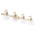 Quorum International Reyes 4 Light 34" Wide Vanity Light Aged Brass / Clear Seeded